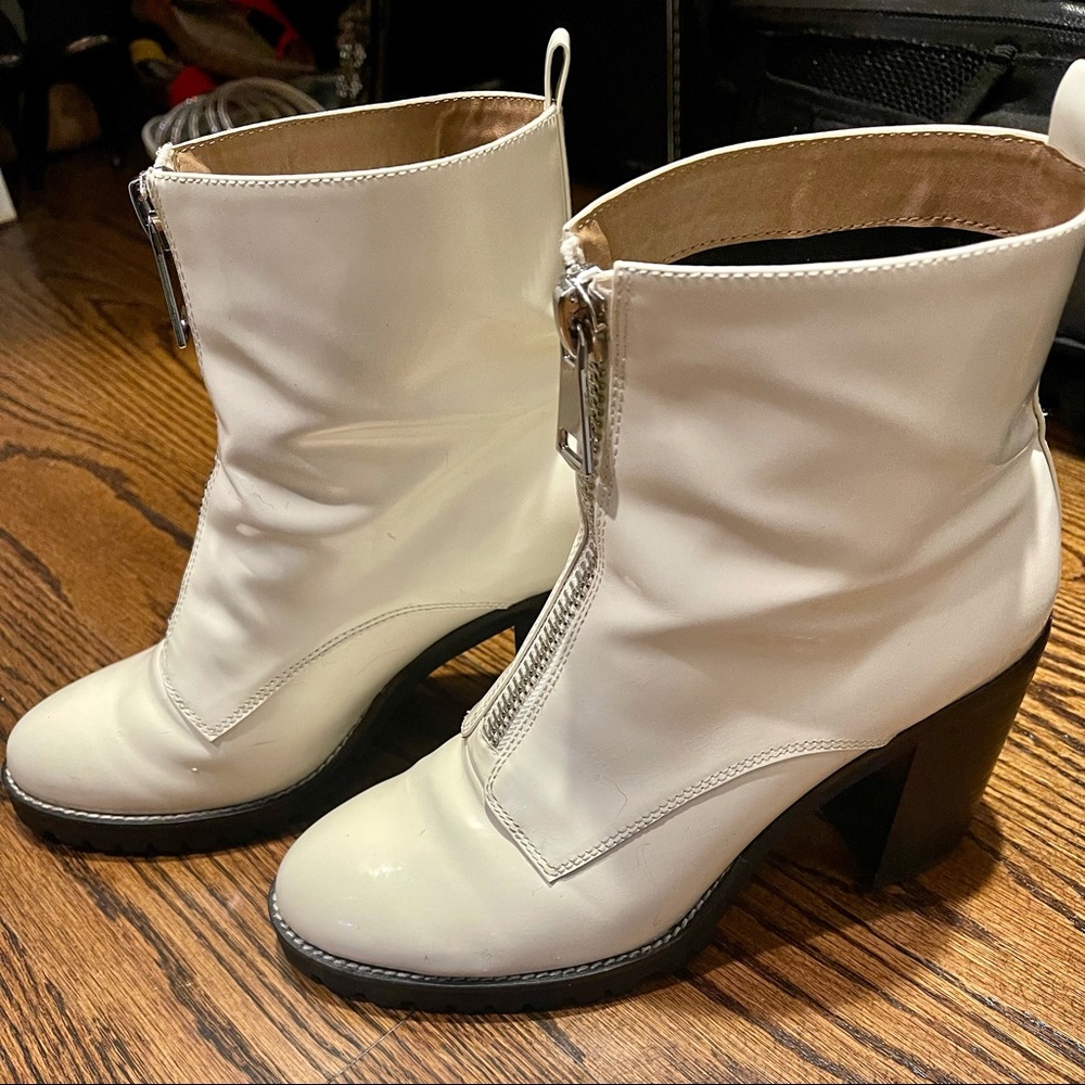 White ankle boots